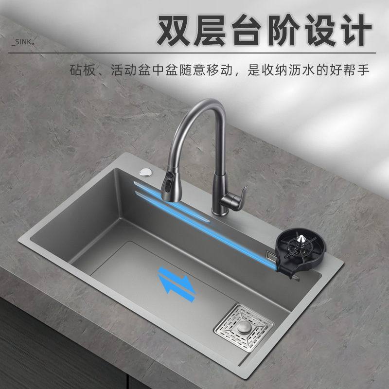 不锈钢洗菜盆大单槽方形厨房洗碗槽家用洗碗池水槽轻奢厨房水槽,家装主材,水槽单品,淘宝优惠券,粉丝福利购,淘宝优惠卷