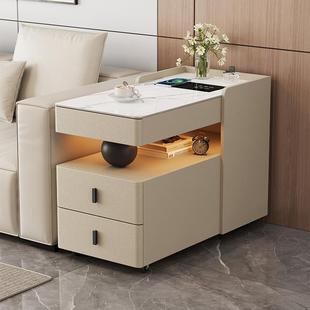 可移动实木沙发边柜简约现代小茶几多功能客厅沙发边几侧边柜子