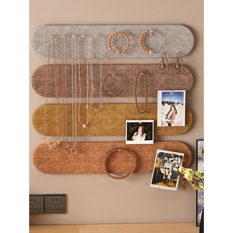 毛毡板首饰展示架上墙面装饰项链手串耳钉照片墙壁挂饰品收纳板