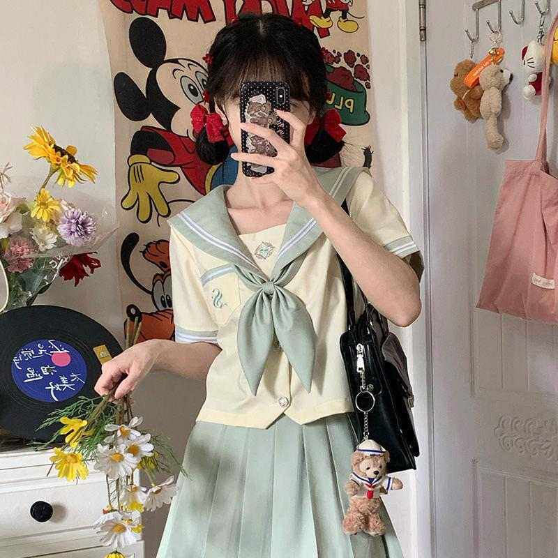红川野原创收腰水手服jk制服正品日系甜美学院风夏秋
