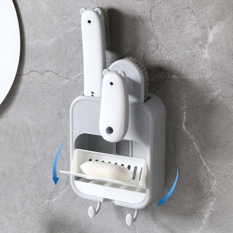 三合一肥皂盒不积水免打孔带架挂卫生间肥皂沥水鞋刷香皂盒壁式,家庭/个人清洁工具,皂盒,淘宝优惠券,粉丝福利购,淘宝优惠卷