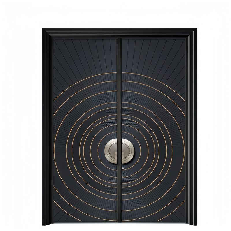 豪华精雕铸铝门铝木装甲门中式风格挑色工艺指纹锁防盗门别墅大门