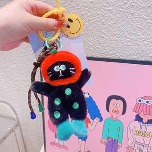 HD5412A08复古朋克猫咪时尚 创意钥匙扣小可爱搞怪众钥匙扣挂潮包