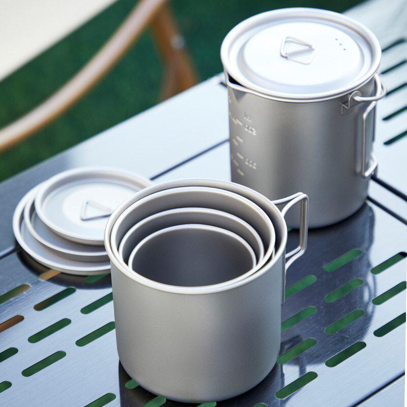 野营钛杯带盖纯户外带杯子露营钛折叠把钛合金餐具杯马克杯水杯,户外/登山/野营/旅行用品,水杯,淘宝优惠券,粉丝福利购,淘宝优惠卷