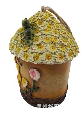 室外庭院鸟窝创意树脂工艺品器挂件鸟装饰鸟屋家居乡村喂树木田园