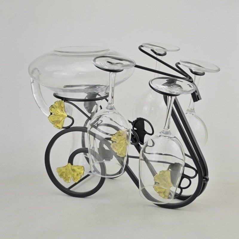 家用红酒架葡萄酒架子铁摆件套装红酒瓶收纳创意架艺简约一整套