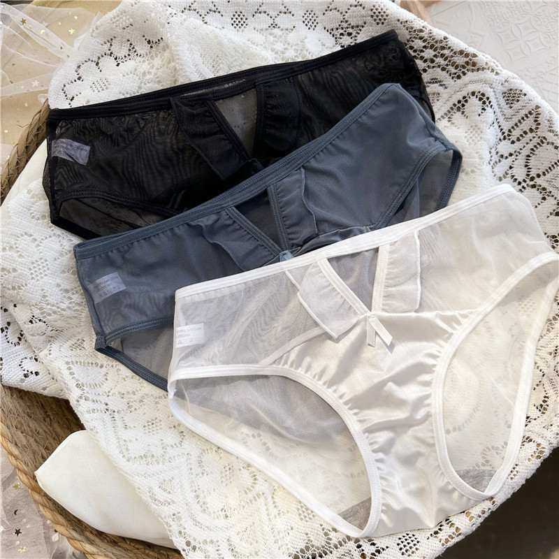 新品 【80-110斤】0479小心机前镂空网纱冰丝蕾丝边低腰女内裤,女士内衣/男士内衣/家居服,女三角裤,淘宝优惠券,粉丝福利购,淘宝优惠卷