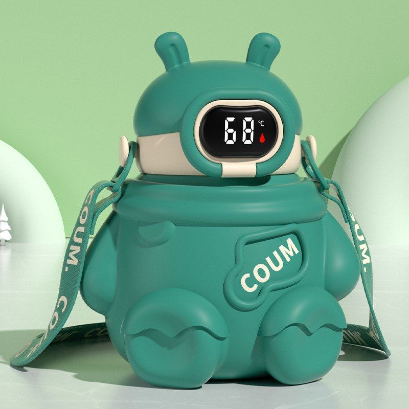 新品 保温杯学生上学专用儿童316宝宝吸管女生男孩小壶水杯智能温