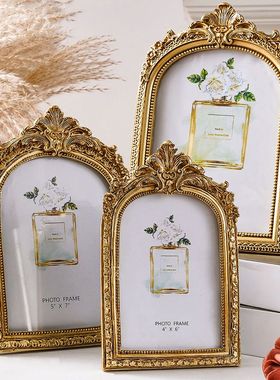 欧式复古金色拱形花边装饰婚庆展示相框家居装饰照片用于框照片