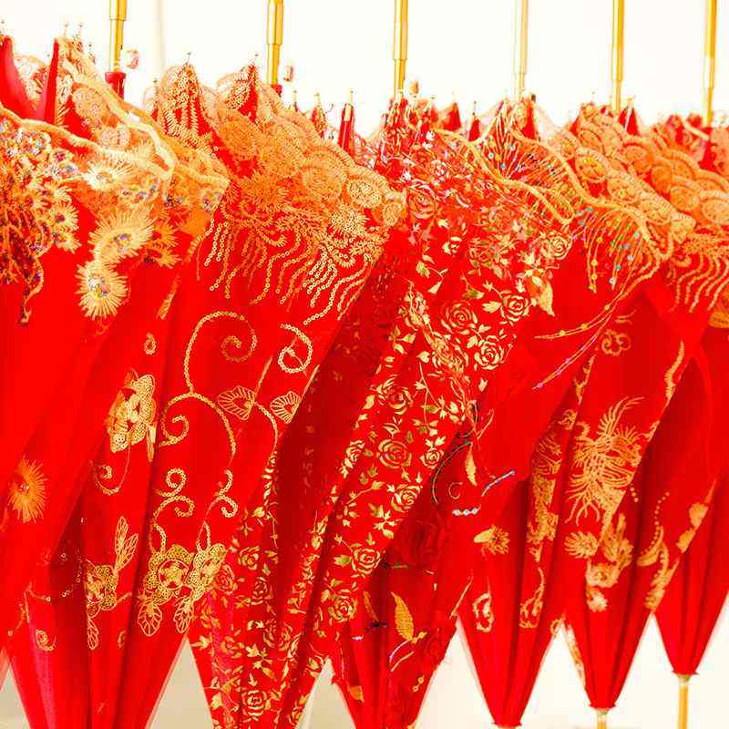 红伞婚庆结婚出嫁伞复古雨伞婚婚礼伞新娘刺绣中式伞花边长柄蕾丝,节庆用品/礼品,桌裙蓬蓬纱,淘宝优惠券,粉丝福利购,淘宝优惠卷