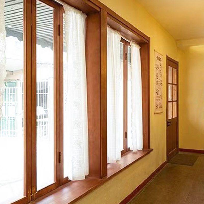 新中式实木门窗简单中式简约玻璃窗左右花户平开窗推拉格框架