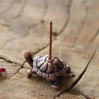 1Pcs Mini Metal Turtle Shape Incense Meditation Buddha Sand