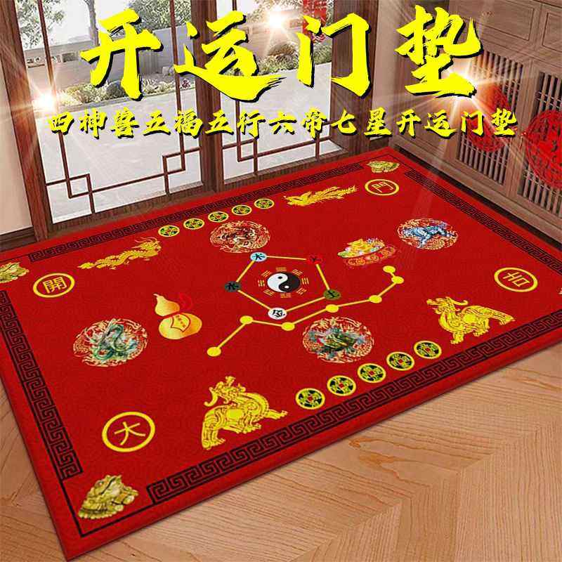 2025新款七星风水入门地垫家用五帝钱门垫入户门门口玄关防滑脚垫