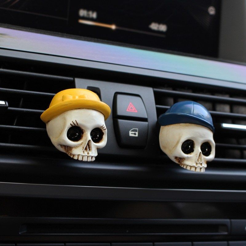 跨境帽子骷髅头香薰夹挂件香片出风口汽车树脂夹子摆件车载装饰品,汽车用品/电子/清洗/改装,车顶花/玩偶,淘宝优惠券,粉丝福利购,淘宝优惠卷