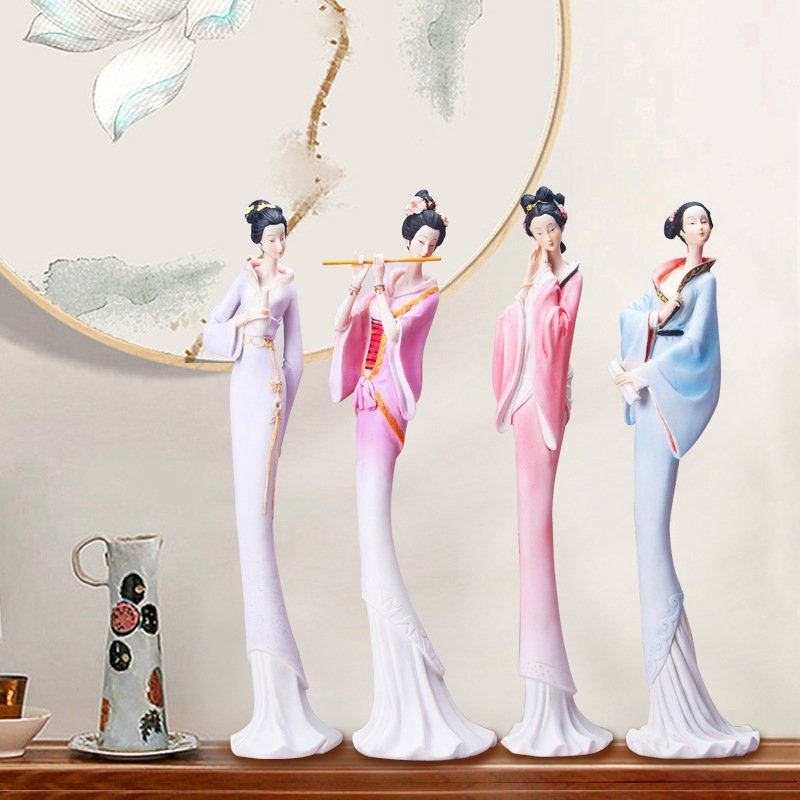 新古典中式仕女人物树脂家装卧室书房摆件客厅家居工艺品创意摆设,家居饰品,国学摆件,淘宝优惠券,粉丝福利购,淘宝优惠卷