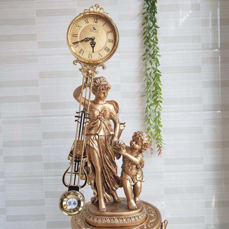 客厅座钟台式母子古典静音立钟家用工艺时钟桌面艺术欧式大摆钟,家居饰品,立钟/落地钟,淘宝优惠券,粉丝福利购,淘宝优惠卷