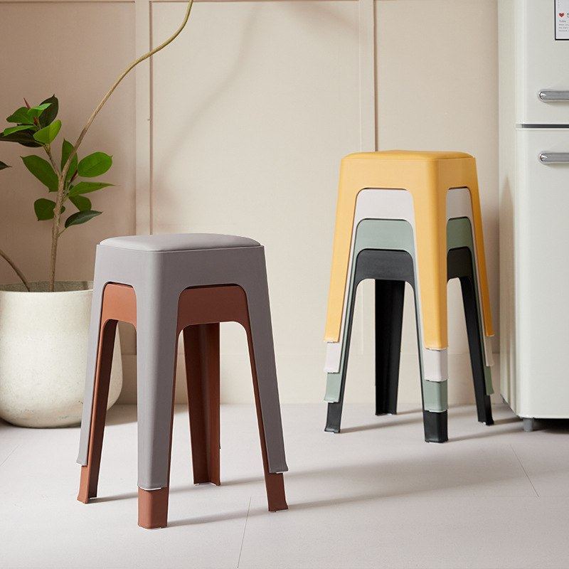 塑料凳子家用可叠放加厚椅子简约软防滑方凳收纳高方便板凳餐桌包,住宅家具,高脚凳,淘宝优惠券,粉丝福利购,淘宝优惠卷