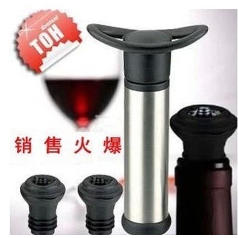新款直销红酒真空抽酒塞/红酒不锈钢酒塞抽气筒/红酒保鲜塞/真空