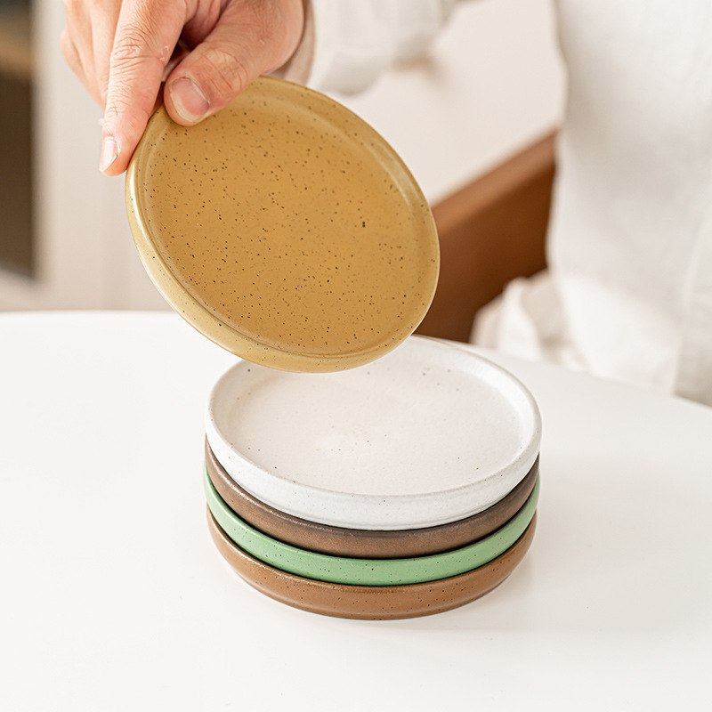 玖田烧粗陶吐餐具碟特色值高冷菜凉菜陶瓷复古酒店颜骨小吃碟子盘,餐饮具,碟,淘宝优惠券,粉丝福利购,淘宝优惠卷