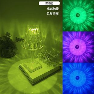 水晶玫瑰台灯大号触摸灯氛围拍拍灯批发小夜灯亚克力床头充电遥控