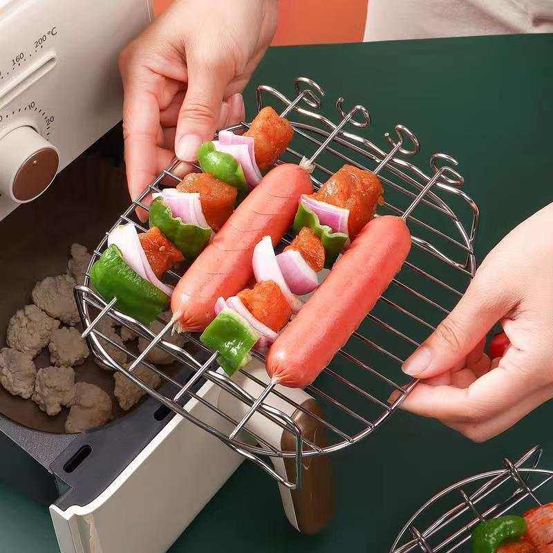 空气炸锅配件架子烤架通用不锈钢双层专用烧烤串架厨房家用食品级,厨房/烹饪用具,烧烤架,淘宝优惠券,粉丝福利购,淘宝优惠卷
