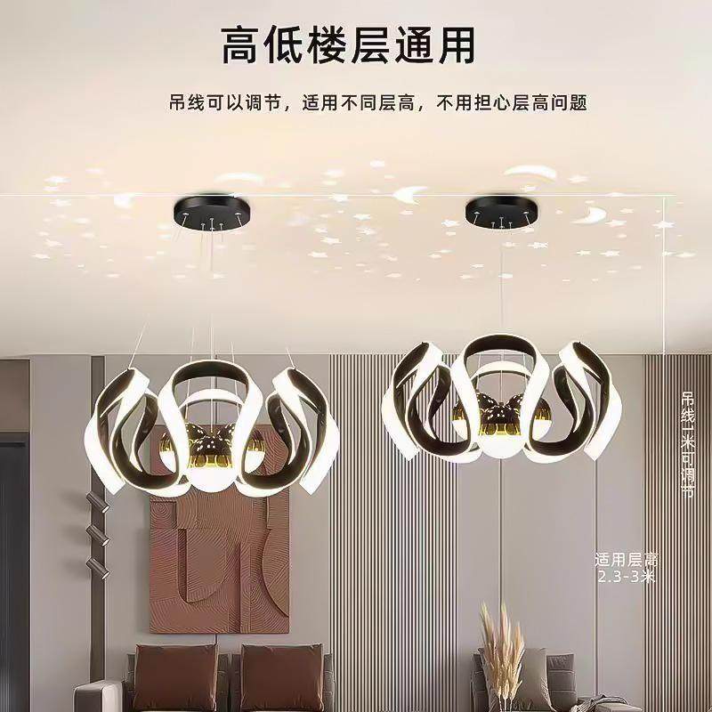 高级感卧室吊灯北欧简约餐厅现代星空投影灯具满天星现代客厅灯,家装灯饰光源,星空顶,淘宝优惠券,粉丝福利购,淘宝优惠卷