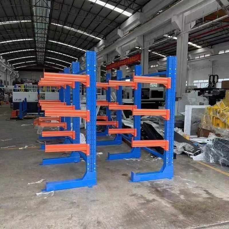 单面悬臂货架重型双面悬臂式仓库铝材型材钢管组装仓储水管材料架