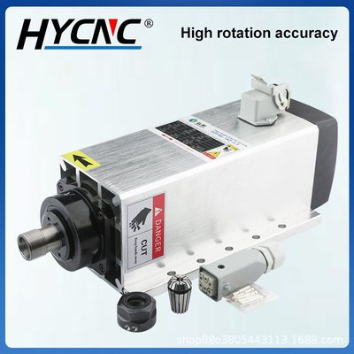 雕刻机主轴3.5kwER20侧孔机铝塑电机方形数控机床风冷主轴电机