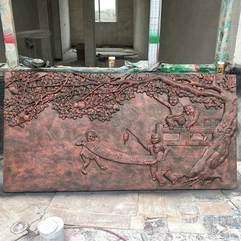 定制户外大型玻璃钢仿铜浮雕雕塑园林景观校园广场背景墙人物浮雕