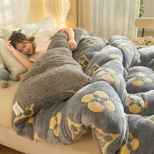 10斤加厚雪花绒被子被保暖棉被芯家用宿舍冬羊羔绒被秋冬季 双面绒