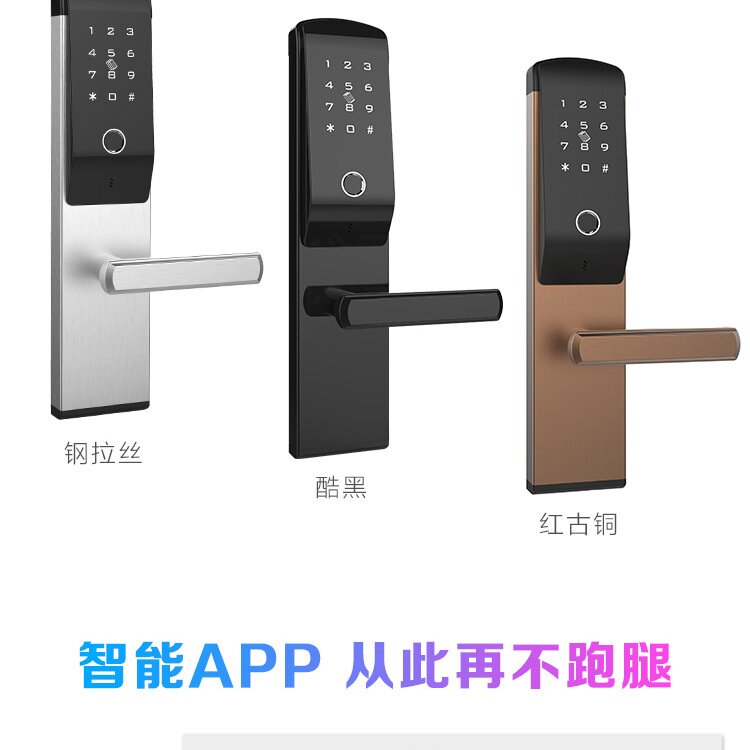 广东智能免布线家用锁 手机APP可操控指纹锁 磁卡感应一体民宿锁
