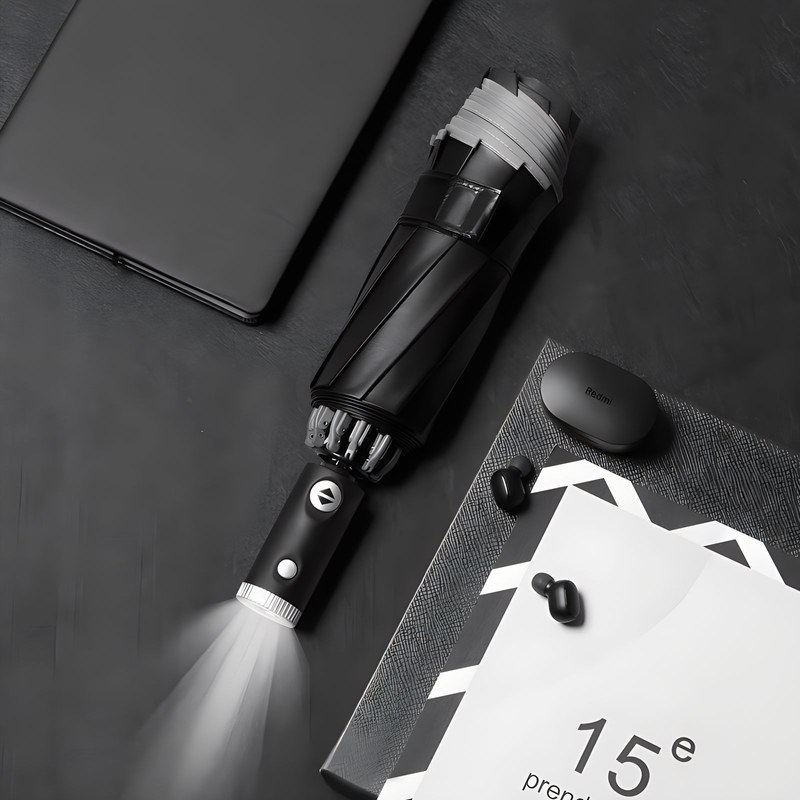 新品 创意10骨全自动led伞手电筒反向伞包边反光商务晴雨伞可加印,居家日用,伞套/伞筒/伞包,淘宝优惠券,粉丝福利购,淘宝优惠卷