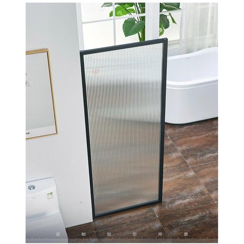 屏风淋浴房半隔断一字形卫生间干湿分离浴室玻璃门不锈钢家用装饰