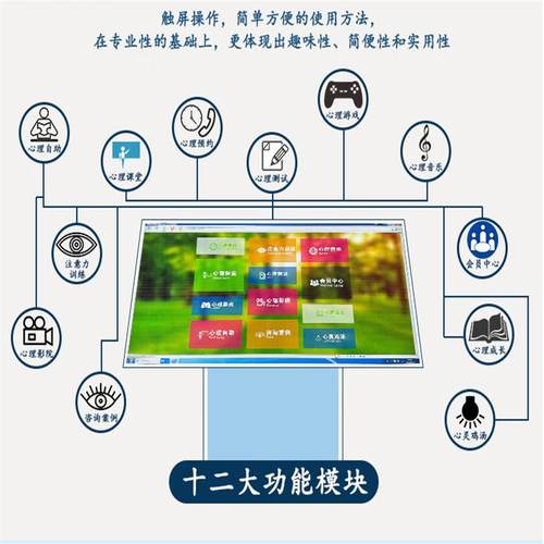 咨询室智能健康自助测试仪互动测评查看系统心理教学器材心理自助