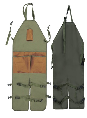 多口袋工装围裙男女通用军绿色背带式可调节医护人员专用