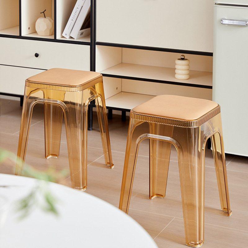 透明塑料椅子可叠放凳子方凳餐桌软加厚椅子客厅水晶凳凳包简约高,住宅家具,高脚凳,淘宝优惠券,粉丝福利购,淘宝优惠卷