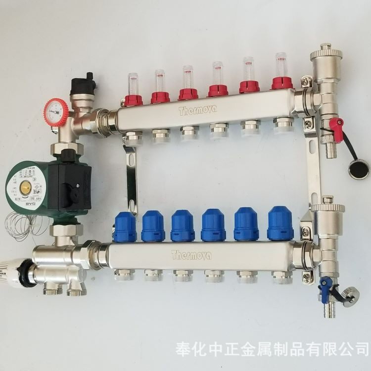 不锈钢家用智能大流量地暖分水器，带混水系统地暖管地热分集水器,全屋定制,分水器,淘宝优惠券,粉丝福利购,淘宝优惠卷