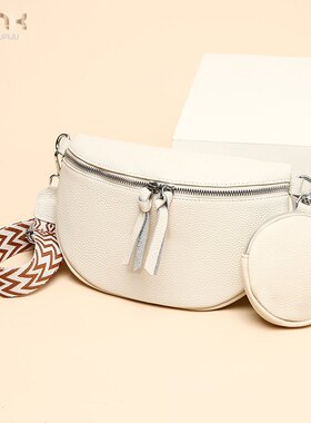 新品 DENK真皮女包2023新款潮时尚小众单肩斜挎包头层牛皮胸包