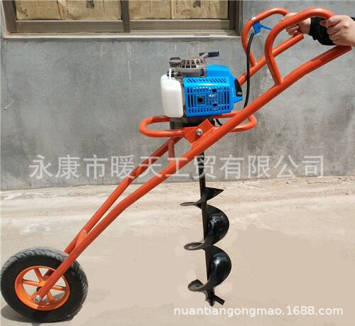 厂家直供单轮手推式地钻机，种植机打洞机