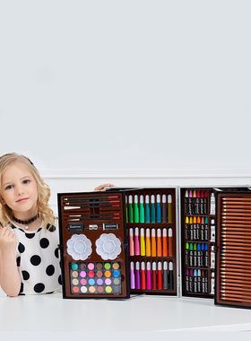 200PC画笔蜡笔马克笔绘画颜料儿童小学生套装学习用品水彩笔