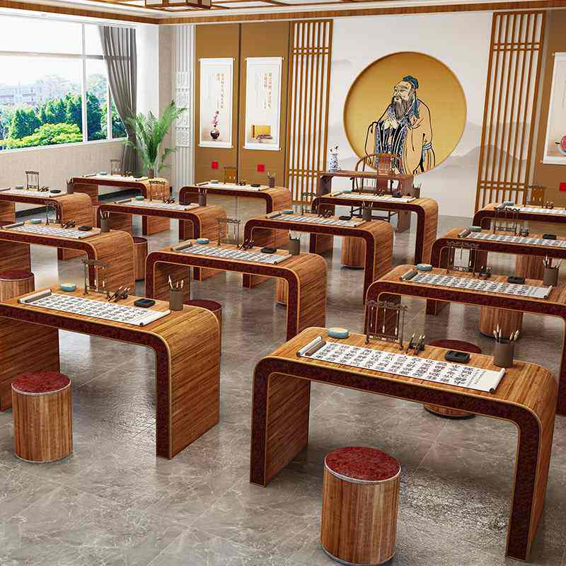 国学桌新中式仿古实木学习培训古典子辅导班课桌椅桌围棋桌子书画,商业/办公家具,国学桌椅,淘宝优惠券,粉丝福利购,淘宝优惠卷