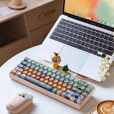 洛斐Lofree小翘机械键盘热插拔三模豆腐水泥梵高麻将社畜香蕉键盘