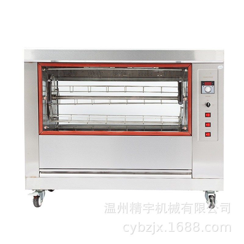 CY-268自动旋转电热烤鸡炉 商用卧式烤鸭炉烤禽 烤鸡架炉 烤禽箱