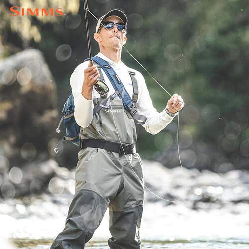 SIMMS涉水裤路亚g3g4男款连体溪流钓高端钓鱼专业进口齐腰下水裤