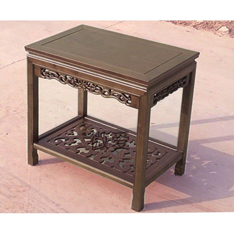 全实木沙发边几中式客厅室内放茶具鱼缸奇石盆景架子小桌子小茶几