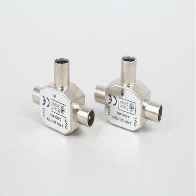 1 Male To 2 Female T Type Adapter 2 Way Aerial