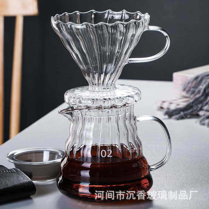批发竖纹玻璃云朵咖啡壶冲分享手玻璃咖啡具咖啡壶壶杯过滤,餐饮具,手冲壶,淘宝优惠券,粉丝福利购,淘宝优惠卷