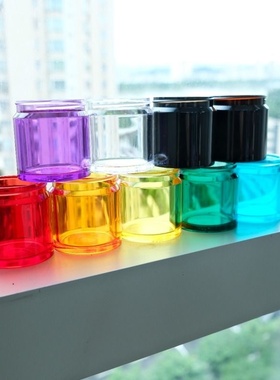 司令官便携旅行螺纹咖啡豆罐C40通用接粉罐透明紫色加厚树脂罐