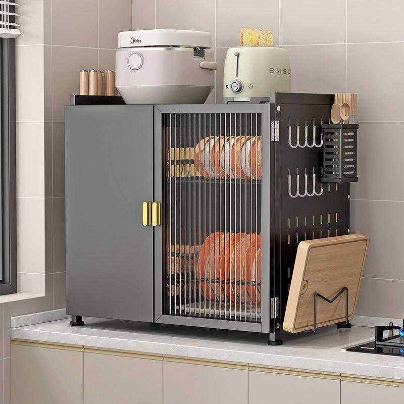 厨房置物架碗碟防尘沥水收纳架放碗架家用多层餐具调料架台式厨柜