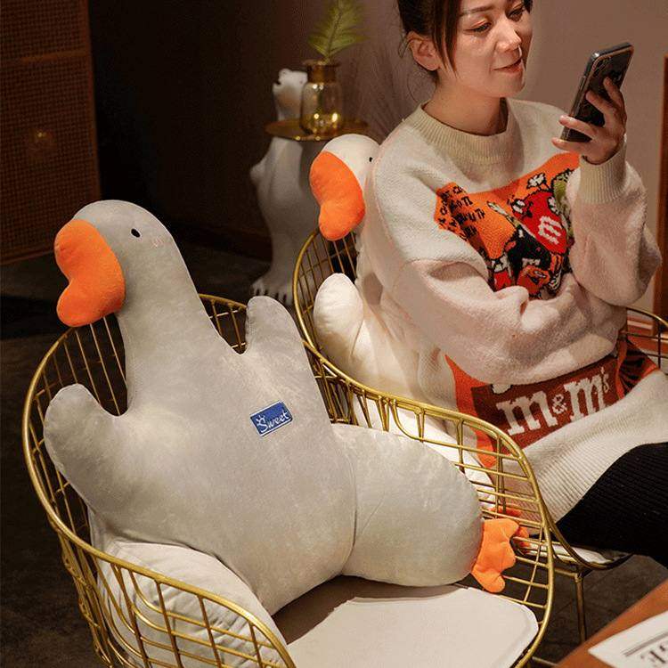 新品 可爱卡通水晶短毛绒大鹅腰枕柔软腰靠护腰办公室学生久坐靠,居家布艺,腰靠垫,淘宝优惠券,粉丝福利购,淘宝优惠卷